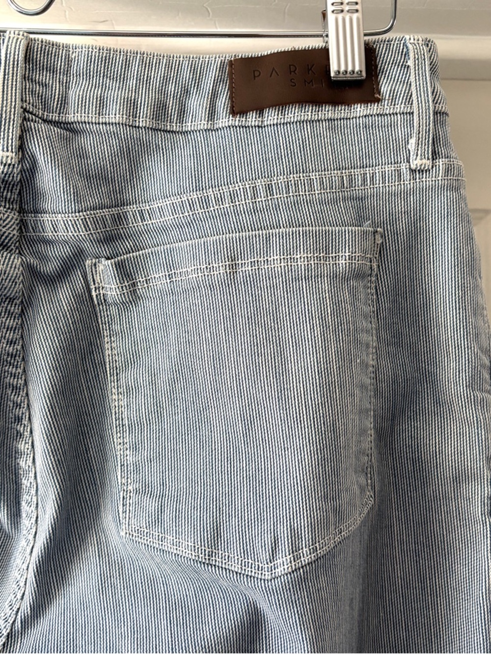 Parker Smith Railroad Striped Pinstripe Wide Leg Jeans Size 30 EU 10 US - Picture 12 of 15